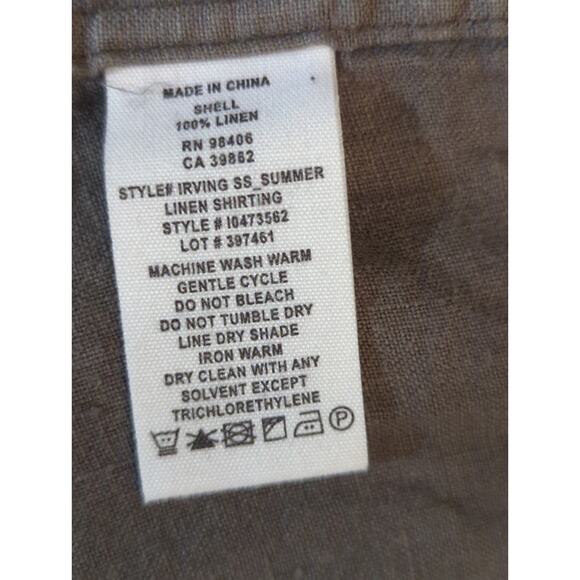 Theory Green Button Up Linen Short Sleeve Casual Top Women's Small - Picture 5 of 7